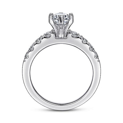 Gabriel & Co White Gold Marquise Shape Semi-Mount Engagement Ring - Diamond Semi-Mount Rings