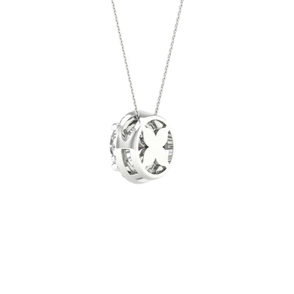 White Gold Laboratory Grown Round Diamond Halo Pendant