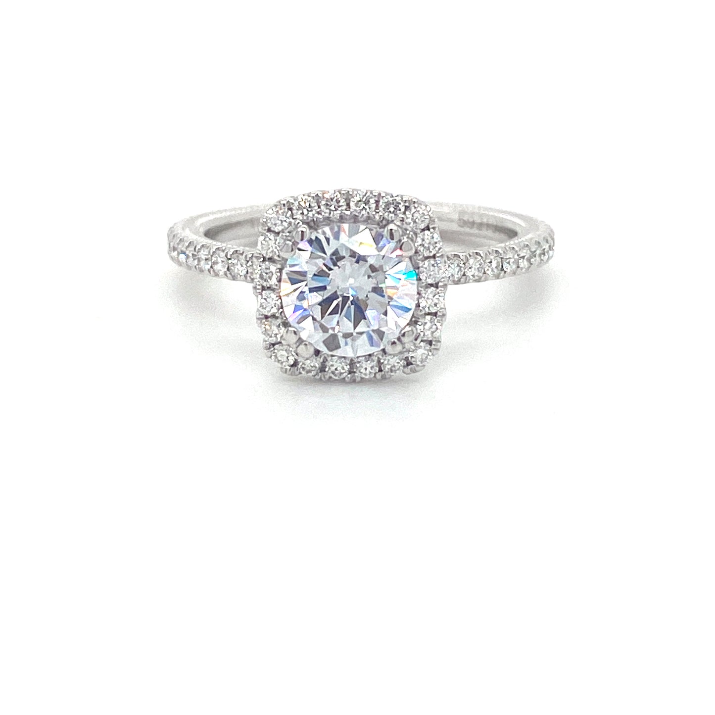 Verragio Tradition Collection White Gold Cushion Halo Semi-Mount Engagement Ring - Diamond Semi-Mount Rings