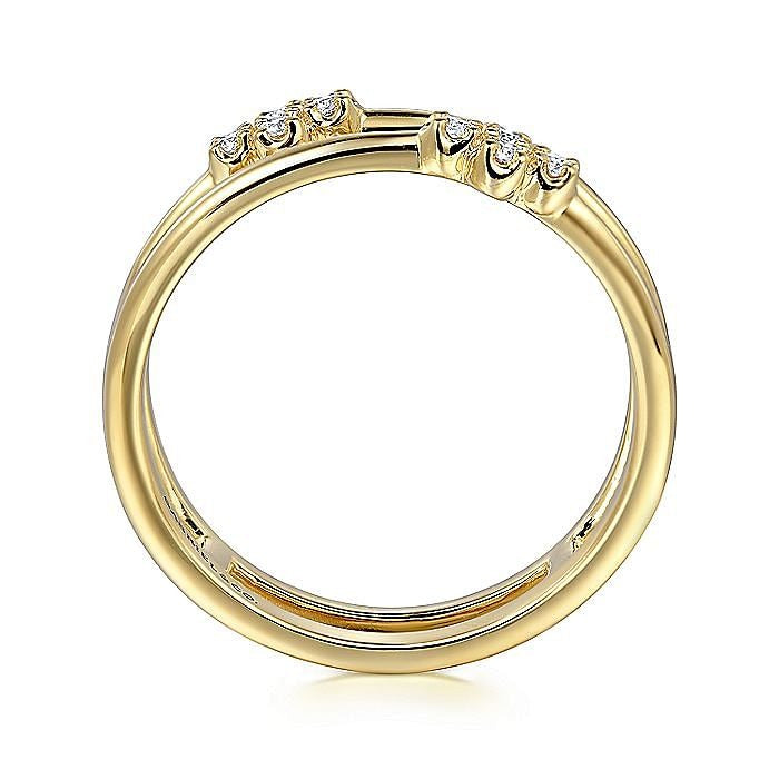 Gabriel & Co. Yellow Gold Diamond Open Stackable Ring - Diamond Fashion Rings - Women's