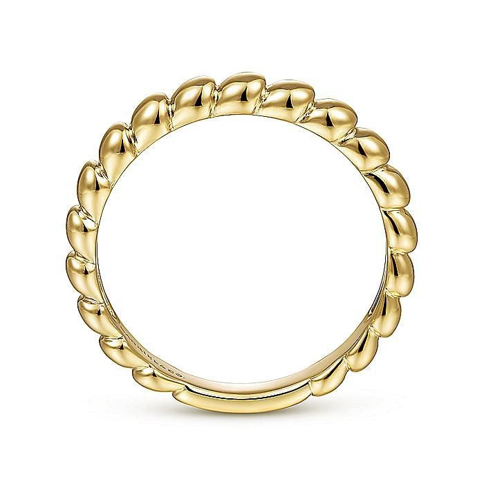 Gabriel & Co. 14 Karat Yellow Gold Round Station Stackable Ring - Gold Fashion Rings - Women's