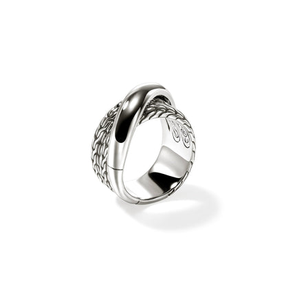 John Hardy Sterling Silver Essential Crossover Ring