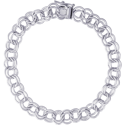 Double Link Curb Classic Bracelet - Silver Bracelets