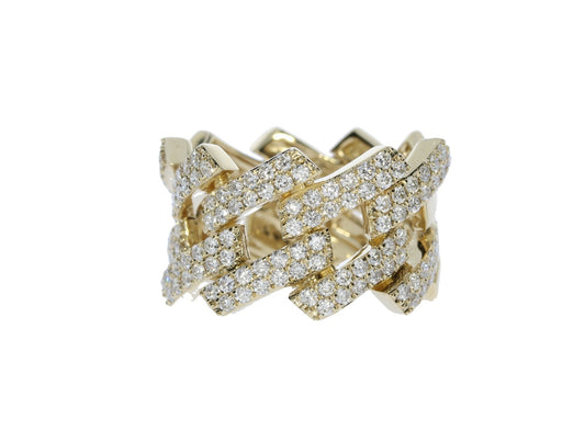 Yellow Gold Diamond Link Fashion Ring - Diamond Fashion Rings - Women's