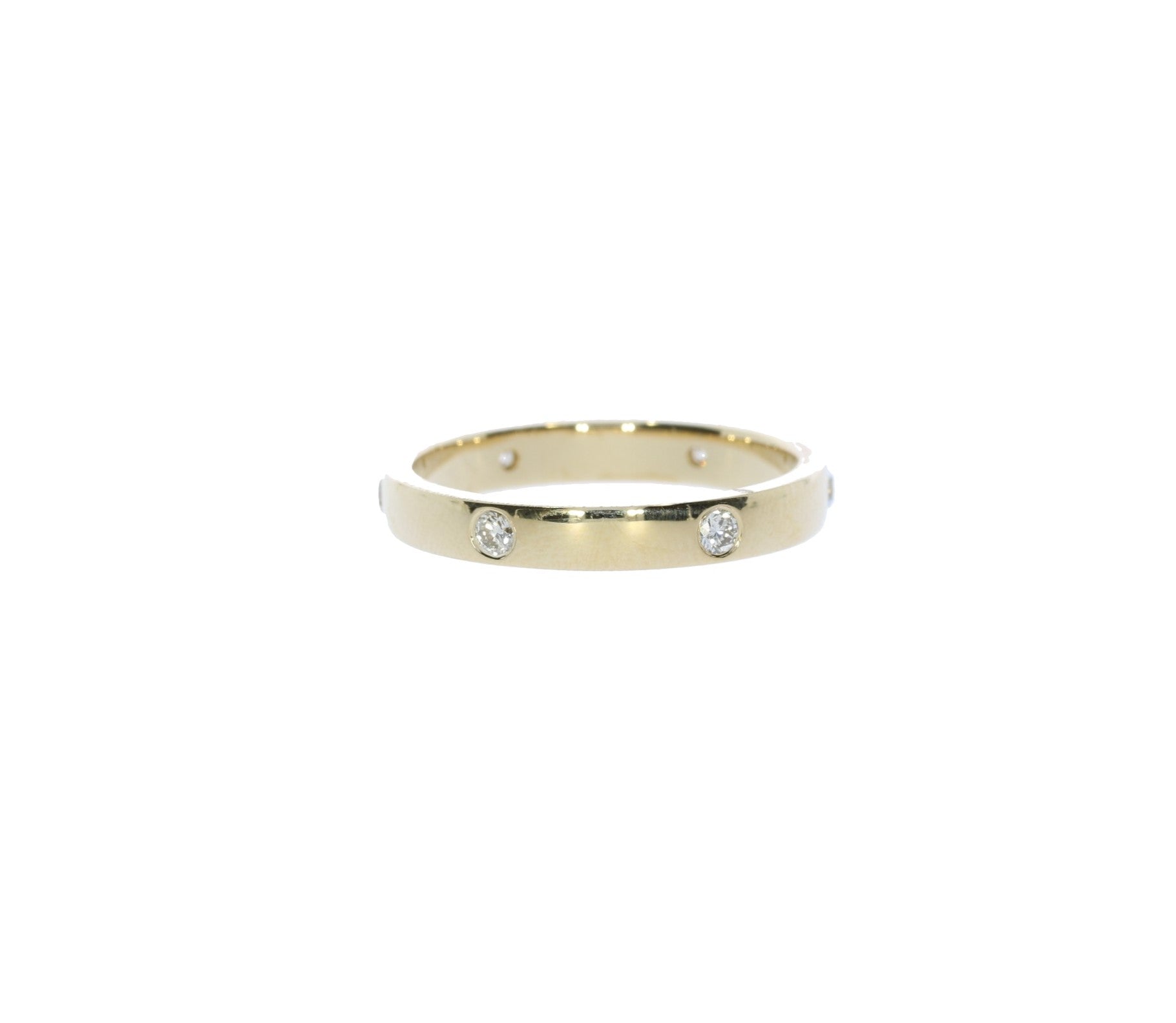 Yellow Gold Polished Diamond Band - Diamond Fashion Rings - Women's