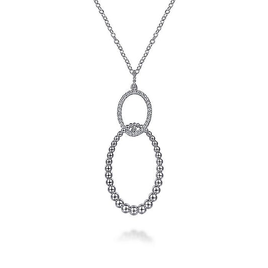 Gabriel & Co. Sterling Silver White Sapphire Bujukan Pendant Necklace - Silver Necklace