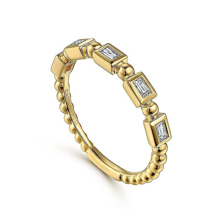 Gabriel & Co Yellow Gold Diamond Geometric Ring - Diamond Fashion Rings - Women's