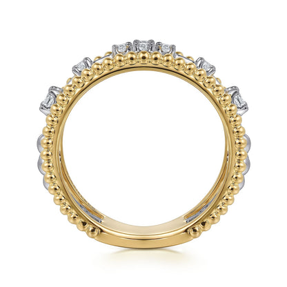 Gabriel & Co. Yellow and White Gold Diamond Ring