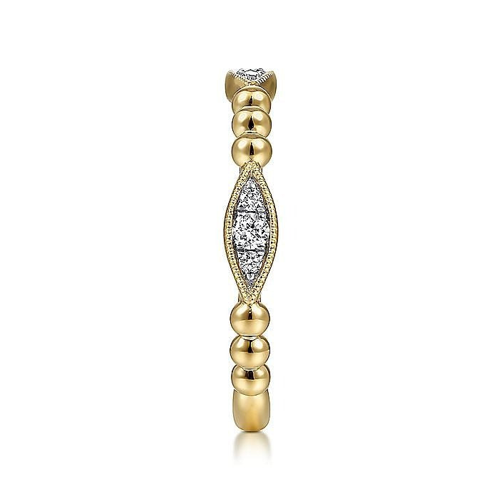 Gabriel & Co. Yellow Gold Bujukan Marquise Cluster Diamond Station Ring - Diamond Fashion Rings - Women's