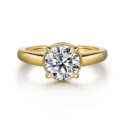 Gabriel & Co. 14 Karat Yellow Gold Round Bezel Semi-Mount Engagement Ring - Diamond Semi-Mount Rings