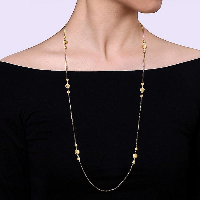 Gabriel & Co Yellow Gold Station Necklace - Gold Necklace