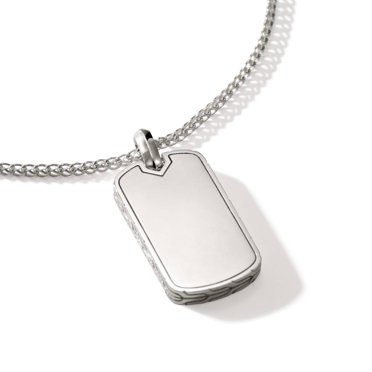 John Hardy Sterling Silver Tag Pendant Necklace