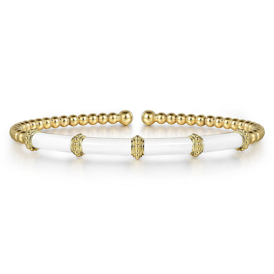 Gabriel & Co. Yellow Gold Enamel Bracelet