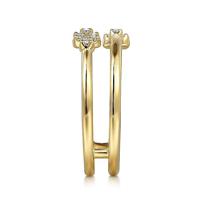 Gabriel & Co. Yellow Gold Diamond Open Stackable Ring - Diamond Fashion Rings - Women's