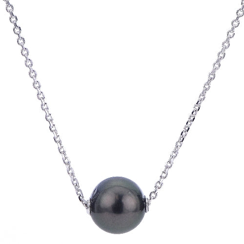 Imperal Sterling Silver Tahitian Pearl Slide Necklace