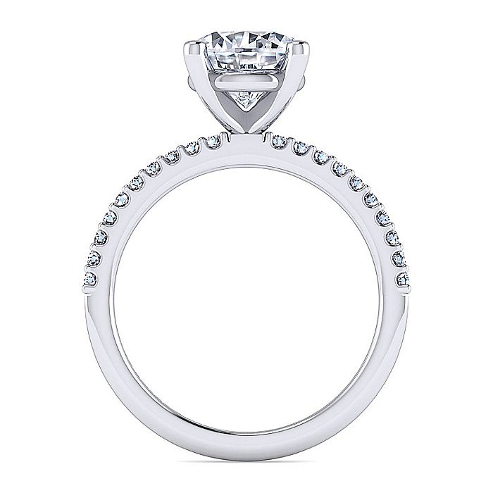 Gabriel & Co. 14 Karat White Gold Diamond Semi-Mount Engagement Ring - Diamond Semi-Mount Rings