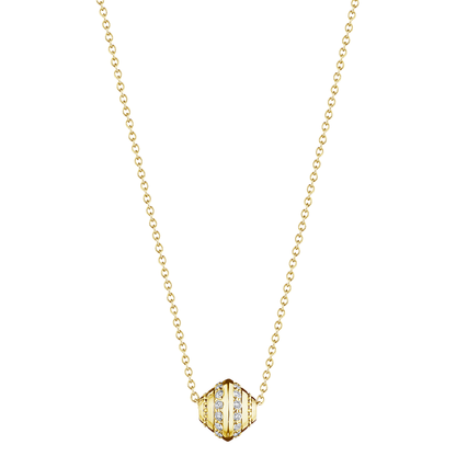 VerragioYellow Gold Short Round Diamond Slide Bead Pendant - Diamond Pendants
