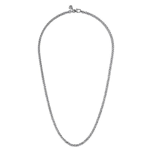 Gabriel & Co Sterling Silver Mens Wheat Chain Necklace - Gents Necklace