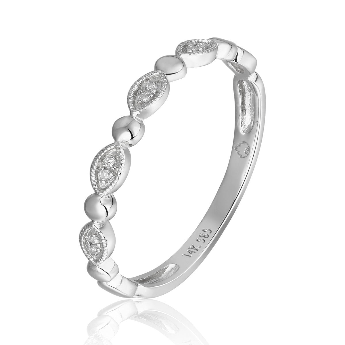 White Gold Diamond Stackable Ring