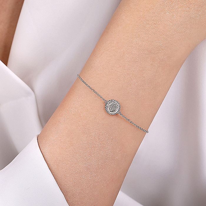 Ladies Gabriel & Co. Sterling Silver Diamond Bujukan Hand of God Bracelet - Silver Bracelets