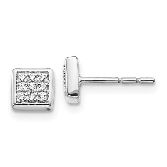 14 Karat White Gold Diamond Post Earrings - Diamond Earrings