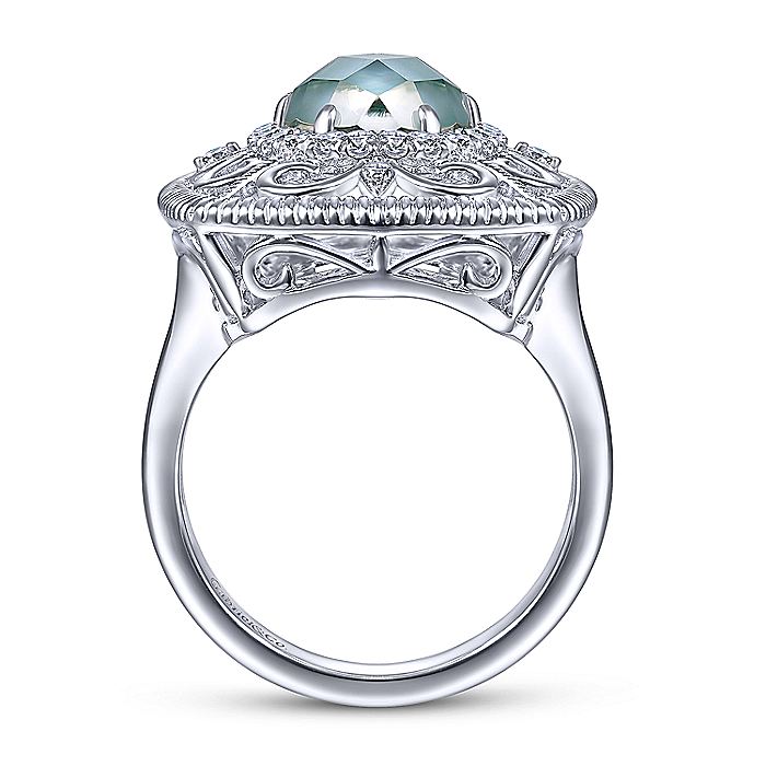 Gabriel & Co Sterling Silver Filigree Gemstone Ring - Colored Stone Rings - Women's