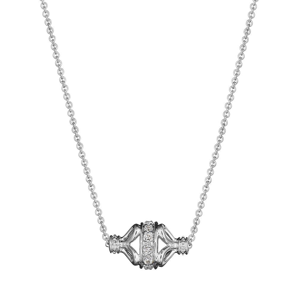 Verragio White Gold Tiara Rondelle Diamond Necklace - Diamond Necklaces