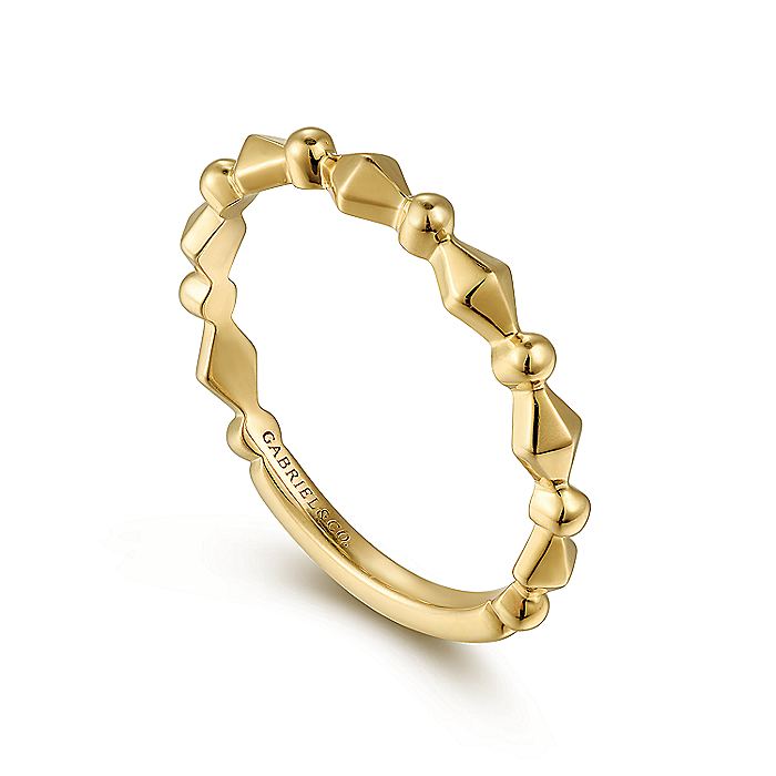 Gabriel & Co. Yellow Gold Geometric Station Ring - Gold Fashion Rings - Women's