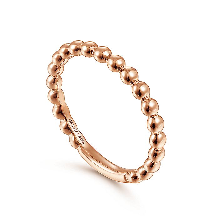 Gabriel & Co. Rose Gold Bujukan Beaded Band - Diamond Fashion Rings - Women's