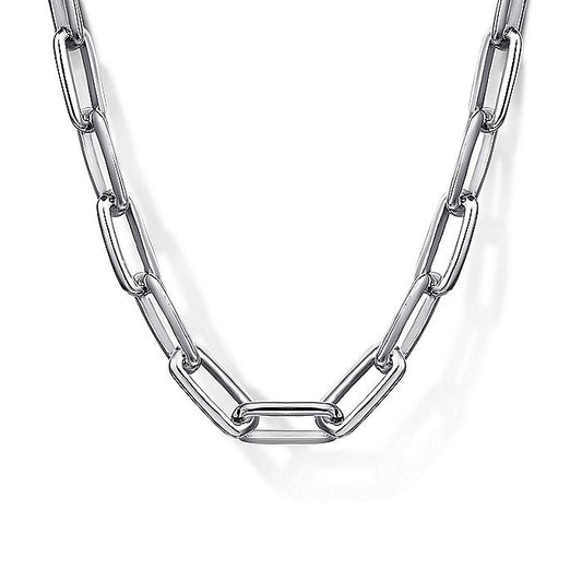 Gabriel & Co. Sterling Silver Faceted Chain - Gents Necklace