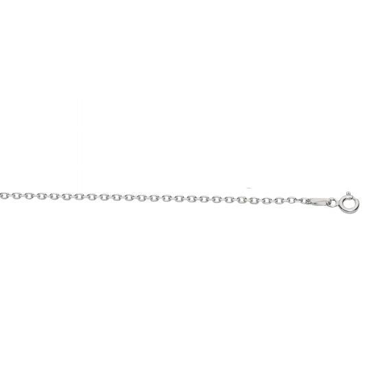 Sterling Silver Rhodium Finished 20 Inch 1.5mm Polish Diamond Cut Cable Chain With Lobster Clasp - Silver Chains