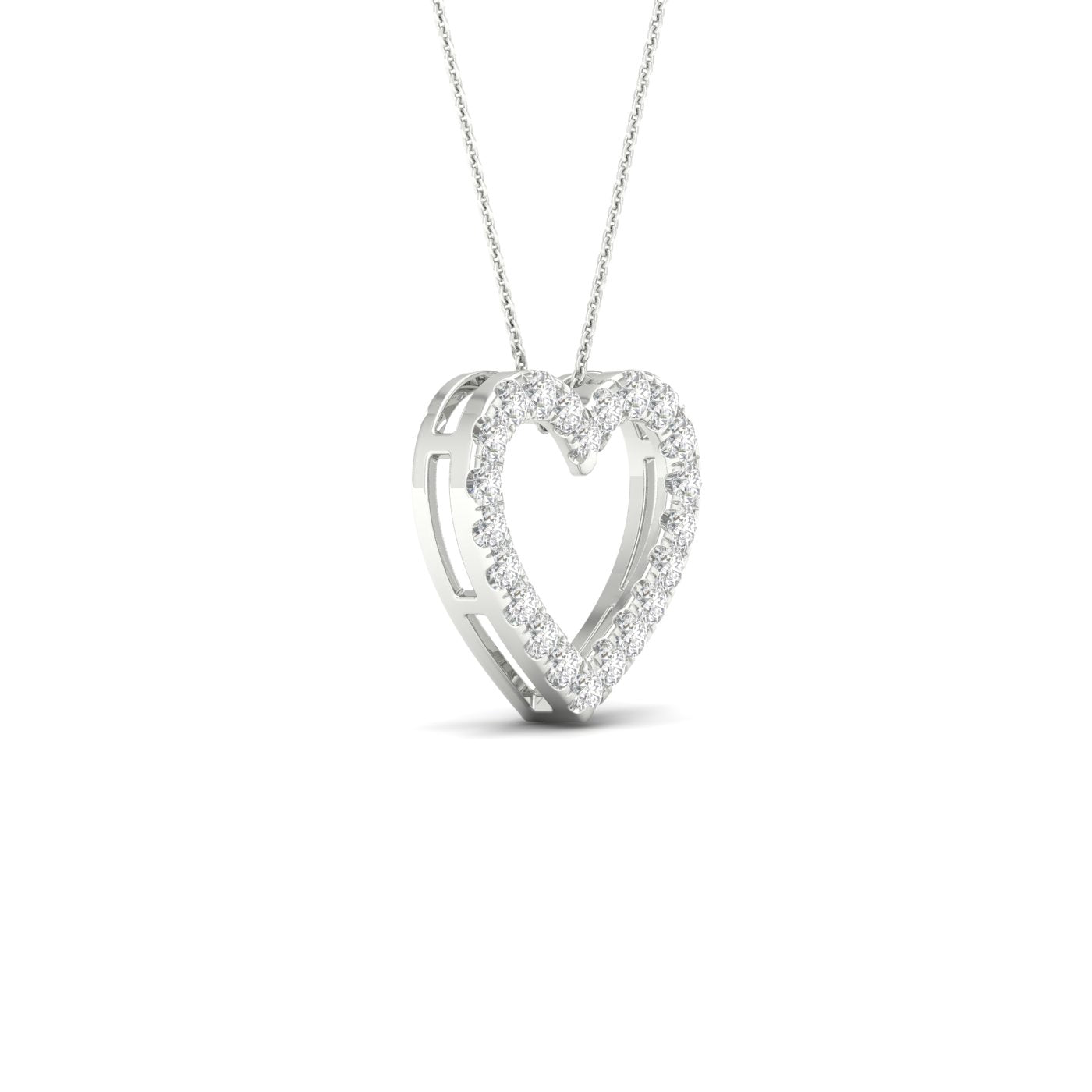 White Gold Laboratory Grown Diamond Heart Pendant