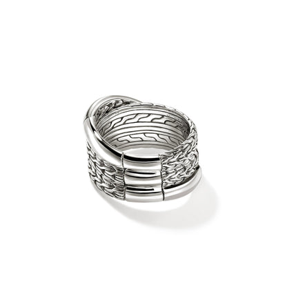 John Hardy Sterling Silver Essential Crossover Ring