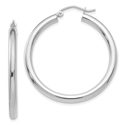 White Gold Hoop Earrings