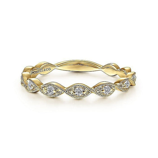 Gabriel & Co. Yellow Gold Stackable Diamond Ring