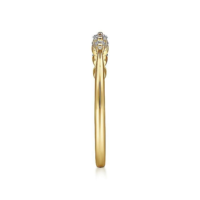 Gabriel & Co. Yellow Gold Graduating Single Prong Diamond Ring