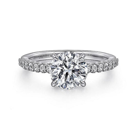 Gabriel & Co. White Gold Round Semi Mount Engagement Ring - Diamond Semi-Mount Rings