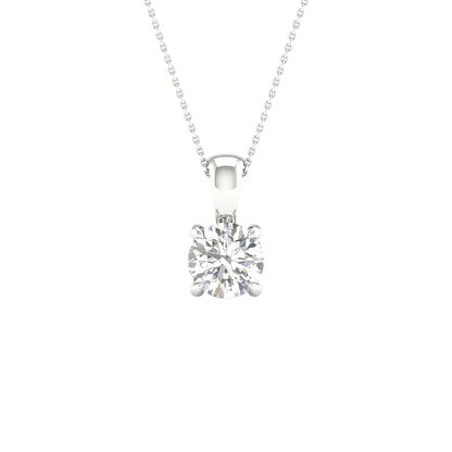 White Gold Laboratory Grown Round Brilliant Diamond Solitaire Pendant