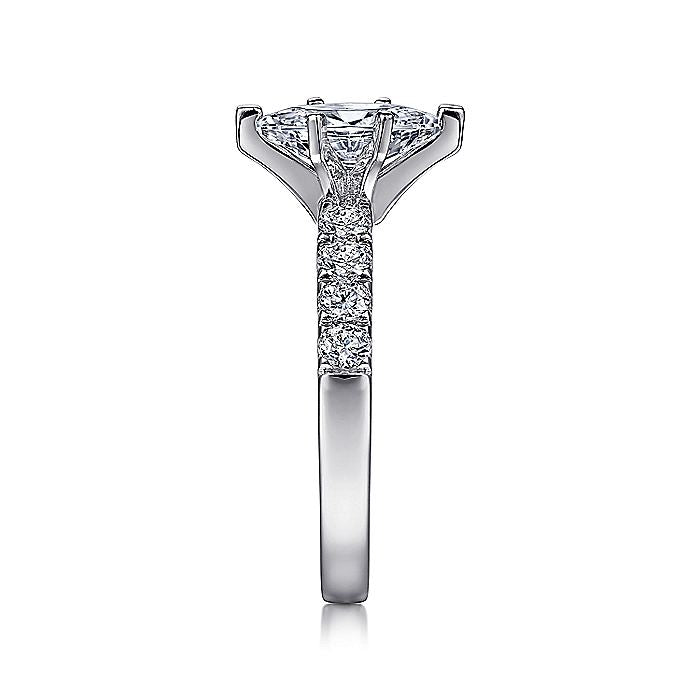 Gabriel & Co White Gold Marquise Shape Semi-Mount Engagement Ring - Diamond Semi-Mount Rings