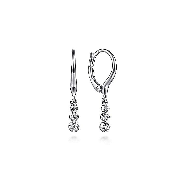 Gabriel & Co. White Gold Diamond Leverback Drop Earrings