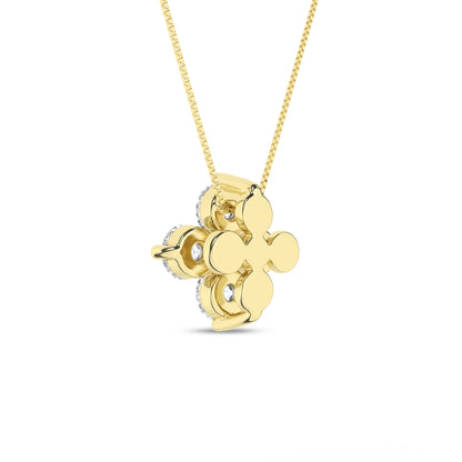 Yellow Gold Laboratory Grown Diamond Petal Pendant