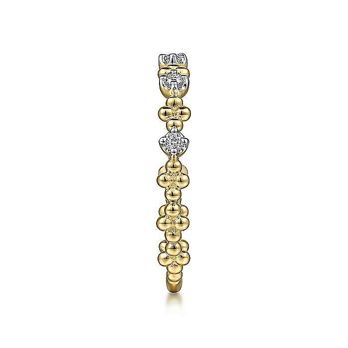 Gabriel & Co.Yellow Gold Diamond and Bujukan Bead Station Ring - Diamond Fashion Rings - Women's