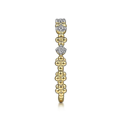 Gabriel & Co.Yellow Gold Diamond and Bujukan Bead Station Ring - Diamond Fashion Rings - Women's