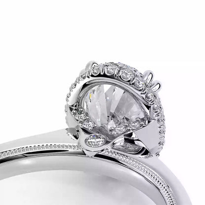 Verragio Tradition Collection White Gold Oval Hidden Halo Semi-Mount Engagement Ring - Diamond Semi-Mount Rings