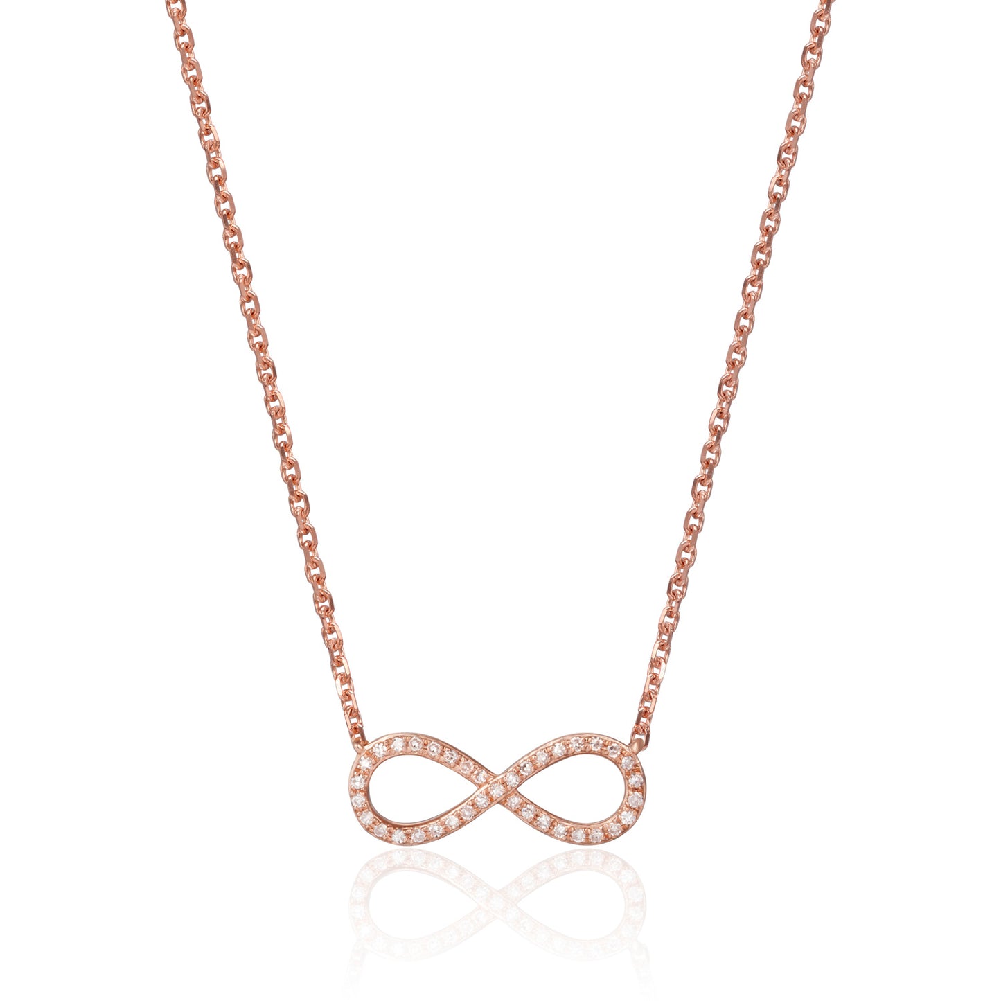 Rose Gold Diamond Infinity Necklace