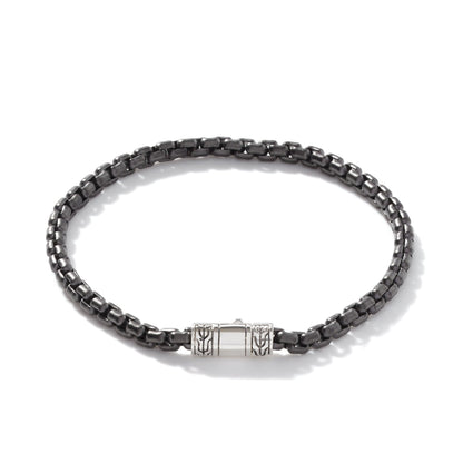 John Hardy Dark Silver Box Chain Bracelet