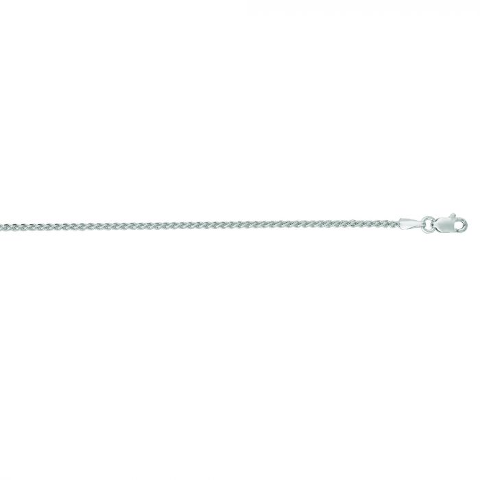 14 Karat White Gold 1.5MM Round Wheat Chain - Gold Chains