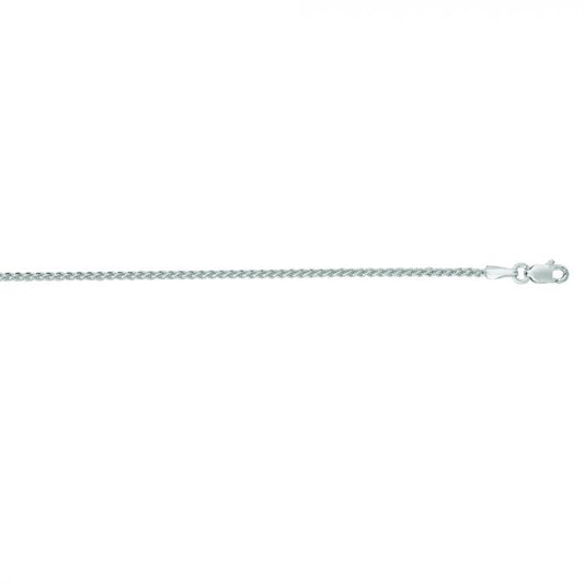 14 Karat White Gold 1.5MM Round Wheat Chain - Gold Chains