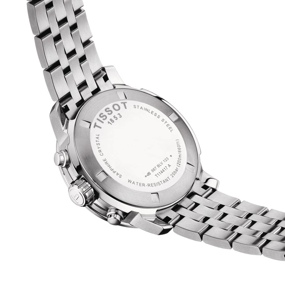 Tissot T Sport PRC 200 Chronograph White Dial Silver Steel Strap Watch For  Men Watch for Men