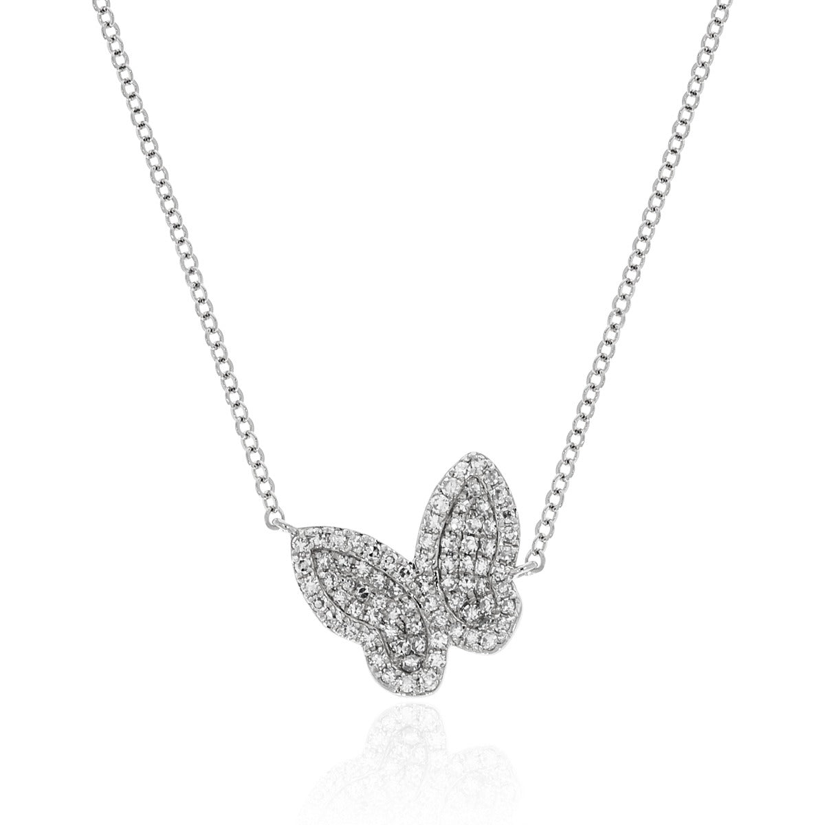 White Gold Diamond Butterfly Pendant